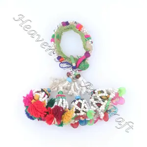 Cotton Multi Colorful Pearl Beaded Banjara Tassel Armlet Wristband/Bracelets Antique Gypsy Bracelets