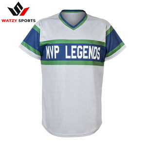 Ensemble d'uniformes de Baseball en tissu de maille bleue pour hommes, chemise de Venezuela, patchs de broderie, maillot de Softball pour femmes - Product Image 6