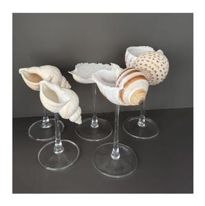 Verre à vin de coquillage décoratif de luxe avec un design inspiré de l'océan pour des dîners romantiques ou un décor d'événement - Product Image 1
