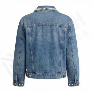 Veste en jean pour femme, style décontracté, manches longues, vêtements en vrac, vestes tendance, vêtements d'extérieur décontractés, couleur personnalisée - Product Image 2