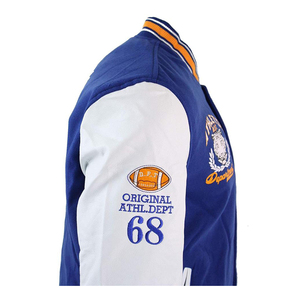 Blouson Bomber Unisexe de Luxe en Laine avec Manches en Cuir, Col Montant, Style Universitaire Uni, Streetwear Tendance Hiver - Product Image 2