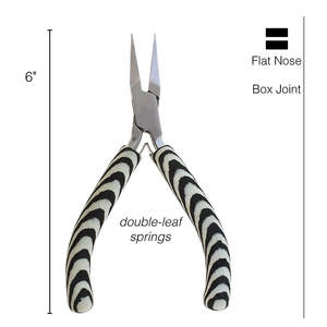 Alicates de joyería de acero inoxidable 2023 de alta calidad, mango de agarre en forma de cebra, fabricación de joyas, alicates de junta de caja de nariz plana - Product Image 2