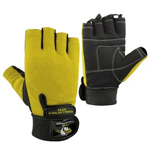 Unisex Leather Half-Finger Fitness <b>Glove</b> Breathable Durable Anti-Slip Wrist Support for Closure Gym Training Weightlifting - Product Image 4