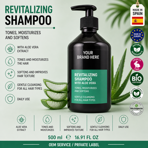 Champú Revitalizante de Aloe Vera de Marca Privada 500ml OEM |   Champú Reparador Hidratante para Cabello Seco y Dañado |   España UE - Product Image 1