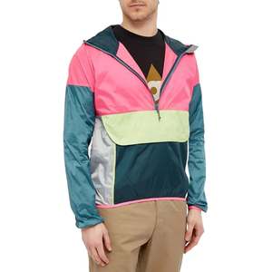 Veste coupe-vent imperméable personnalisée pour hommes Veste de pluie à capuche à panneaux multiples avec fermeture à glissière Randonnée en plein air Camping Léger - Product Image 2