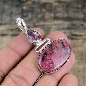จี้เงินแท้ 925 ประดับโรโดไนต์ สไตล์โบฮีเมียน คลาสสิก สำหรับผู้หญิง งานแฮนด์เมด ชุบโรเดียม ของขวัญเครื่องประดับ - Product Image 3