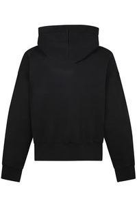 Sweat-shirt à capuche noir classique avec fermeture éclair, design minimaliste et élégant, fermeture éclair sur le devant, poches kangourou - Product Image 4