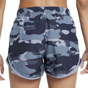 Pantalones cortos de entrenamiento de cintura alta con logotipo Pantalones cortos deportivos estirables de secado rápido para mujer con bolsillos para ropa de fitness y gimnasio - Product Image 6