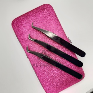 Pince à épiler pour extensions de cils de qualité supérieure, couleur plasma noir, 45, 65, 75, 90 degrés, pointe fine et lisse, pince à épiler pour volume de cils - Product Image 5