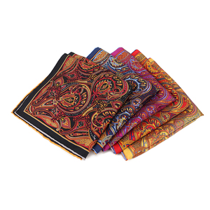Collection de pochettes de costume en twill de <span class=keywords><strong>soie</strong></span> de luxe imprimées Paisley, accessoires pour hommes faits à la main, mouchoirs à bords roulés à la main - Product Image 3