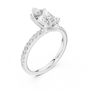 Bague de mariage Moissanite ovale 10K pour elle - Product Image 5