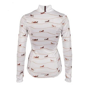Camiseta de montar a caballo Ecuestre para mujer, fabricante de ropa de carreras, Polo, capa Base ecuestre, Camisetas estampadas por sublimación - Product Image 4
