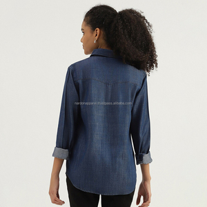 Nardon Apparel 20255 <b>European</b> Women's 2025 Summer New Denim Shirt Top Loose Shirt Blouse For Women - Product Image 2