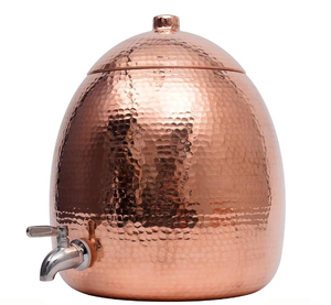 Distributeurs traditionnels de boissons à l'eau en cuivre Distributeur d'eau debout personnalisé Récipient à boire en cuivre poli brillant - Product Image 2