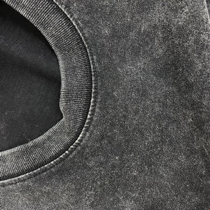 Boxy logotipo personalizado 280G lavado con ácido camiseta en Stock verano ropa de calle de alta calidad negro de gran tamaño lavado con ácido camiseta - Product Image 2