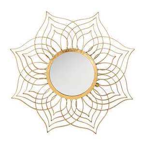 Modern Luxury <b>Round</b> Wall <b>Mirror</b> with <b>Gold</b> Finish | Premium Decorative <b>Mirror</b> for Home, Hotel, Office & Bathroom - Product Image 4