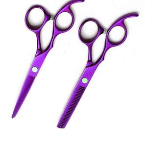 กรรไกรตัดผมสำหรับช่างตัดผมดีไซน์วัสดุใหม่มีด้ามจับเหล็กเหล็กทรงตรงใบมีดสแตนเลสใช้ตัดผม - Product Image 4