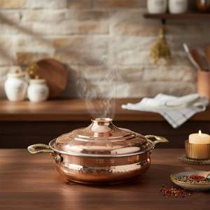 Juego de Cacerolas de Cobre Vintage, Ollas de Cocina Duraderas y de Lujo con Cerámica y Aluminio para Calentar y Servir Alimentos - Product Image 2