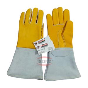 Gants de soudage ISONZ Leather Zone en cuir de vache, anti-chaleur, anti-coupure, TIG/Argon, EN388, 1,2 mm d'épaisseur, sans silicone, sans poudre, longs - Product Image 3