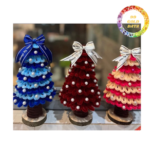 Árbol de Navidad de terciopelo hecho a mano | Decoración de Navidad y regalo valioso para tu amada - Product Image 5