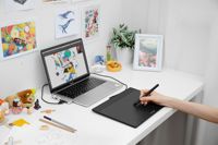Tablette graphique Deco Fun L noire P01, stylet sans batterie, sensibilité à la pression 8192, résolution 5080LPI, USB-C, 10x6,27 pouces