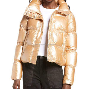 Veste matelassée de style décontracté Streetwear XL Design matelassé à col montant Fermeture éclair avant Légère Chaude Manteau d'hiver pour les activités de plein air - Product Image 1