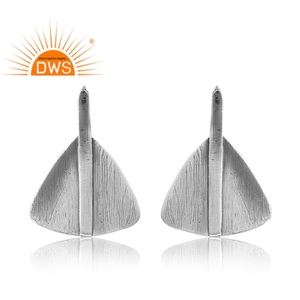 Pendiente oxidado de plata de diseño vintage, joyería de diseño personalizado para mujer, regalo para ella - Product Image 1