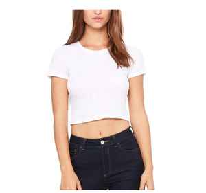 Top corto para mujer, camisetas cortas de gran tamaño para mujer, camisetas cortas de diseño personalizado al por mayor, camisetas cortas de media manga con hombros caídos para mujer, Tops cortos - Product Image 1
