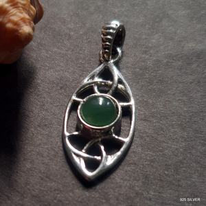 Marvellos Jade pierre naturelle 925 bijoux en argent sterling pendentif à breloque fait main cadeau pour elle - Product Image 3