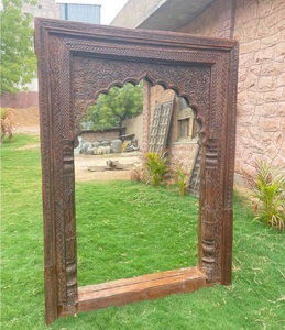 Décoration de la maison de luxe grand grand cadre en bois sculpté long corps pleine longueur dressing suspendu miroir mural cadre miroir décoration murale cadre - Product Image 1