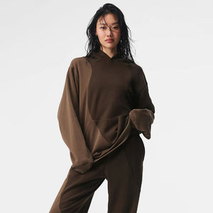 2025 tissu doux à capuche femmes goutte épaule sweats à capuche haute qualité coton femmes lettre imprimer pull femmes surdimensionné à capuche - Product Image 1