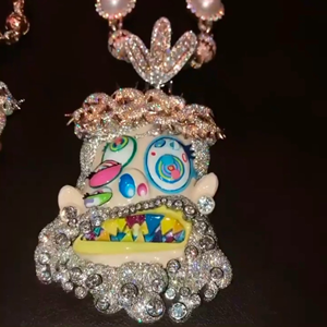 Customized Fine Jewelry Pendants & Charms Chain Iced Out 925 Sterling Silver Diamond Rapper Jewelry Charm Pendant with White - Product Image 5