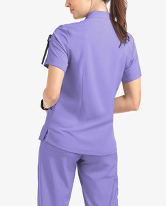 Enfermería Scrub Stand Collar Conjuntos médicos Uniforme de enfermera Uniforme de manga corta Venta al por mayor Hospital Túnica Spa Salón de belleza Uniformes - Product Image 2