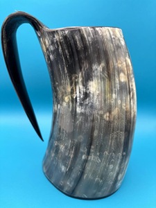 Authentic Eco-Friendly Viking Horn <b>Mug</b> Handmade Buffalo Horn Food Grade Medieval Style Religious Feng Shui Animal Beer <b>Mug</b> - Product Image 5