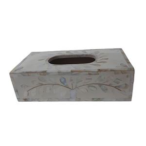 Caja de pañuelos con incrustaciones de hueso ecológica hecha a mano de alta calidad, madera de bambú y plástico más vendidos para pedidos a granel - Product Image 1