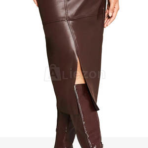 Falda delgada de color sólido para mujer, falda delgada versátil para mujer para todas las estaciones, falda delgada de cuero para mujer - Product Image 6