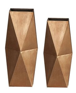 Vase en métal en forme de double entonnoir Art Déco en aluminium, ensemble de 2 vases de table pour la maison et le bureau par Metal Wave - Product Image 2