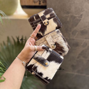 Offre Spéciale cheveux sur la peau porte-monnaie en cuir pochette élégante porte-carte ATM fourrure de vachette cuir Style occidental pochette multi-usage - Product Image 1