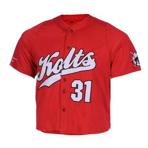 Camisa de béisbol raglán de poliéster 100%/Camiseta de béisbol personalizada con botones, gran oferta, venta al por mayor en blanco personalizada - Product Image 6