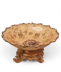 Frutero con estampado de flores Cuenco de almacenamiento Premium antiguo - Product Image 1