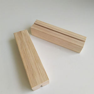 Custom Logo Engraved Minimalist Design Eco-Friendly Wooden Business <b>Card</b> Holder Slot Natural Wood Desk <b>Stand</b> for Branding - Product Image 4