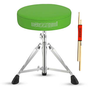 5 Core Drum Throne 3 Thick <b>Padded</b> Memory Foam Comfortable Drummer <b>Stool</b> 200Lb Capacity Adjustable - Product Image 1