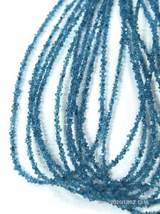 Cuentas de Apatita Azul Neón Natural de Calidad AAA, Recubiertas de Cuarzo Diamante Herkimar, Tamaño 2-3 mm - Product Image 4