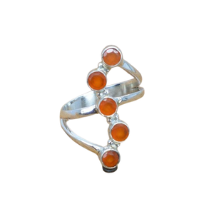 Joyería de piedras preciosas cornalina para mujer, anillo de estilo bohemio de plata, joyería de plata de ley 925, anillo hecho a mano de tendencia, Regalo para mamá - Product Image 1