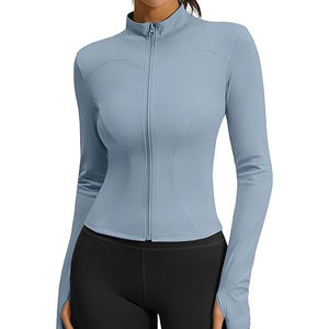 Yoga Skinny <b>Jackets</b> <b>Womens</b> Metallic Finish Top Shiny <b>Reflective</b> Surface Nightclub Wear Glamorous Look Evening Outfit - Product Image 1