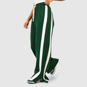 Pantalons de survêtement et survêtement décontractés pour femmes de haute qualité, personnalisés, avec devant plat, logo personnalisé, 100% coton, service OEM - Product Image 4