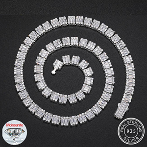 สร้อยคอ925สเตอร์ลิงเงิน VVS Moissanite สุดหรู8มม. สายรัดข้อมือเทนนิสเครื่องประดับสไตล์ฮิปฮอปสำหรับผู้หญิง - Product Image 5