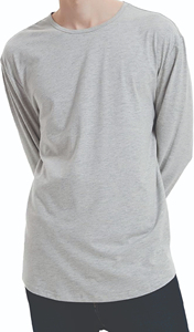 Camiseta de manga larga para hombre, diseño liso en blanco, ropa de hombre al por mayor, camiseta de manga ONG de cuello redondo de alta calidad para hombre - Product Image 3