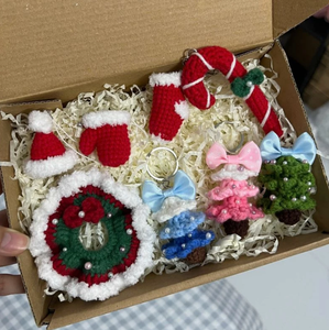 Hilo de lana hecho a mano, decoración navideña de Papá Noel, Vietnam | Adornos de punto de fieltro para colgar árboles y decoración de regalos - Product Image 3