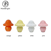 Lampe de chevet de bureau en forme de champignon LED à 3 températures de couleur réglables, style macaron, verre orange, pour chambre à coucher